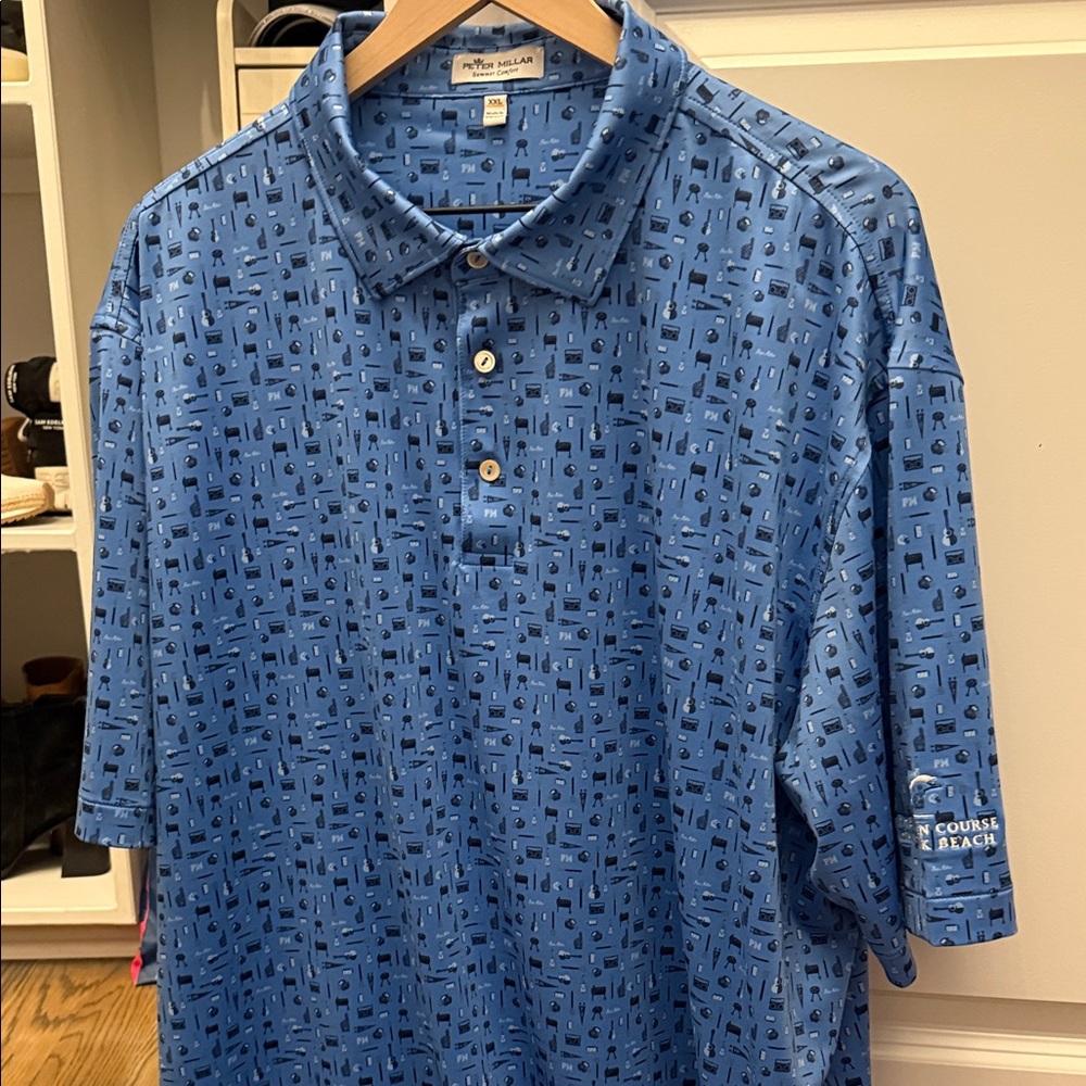 Peter Millar Patterned Blue Polo Shirt